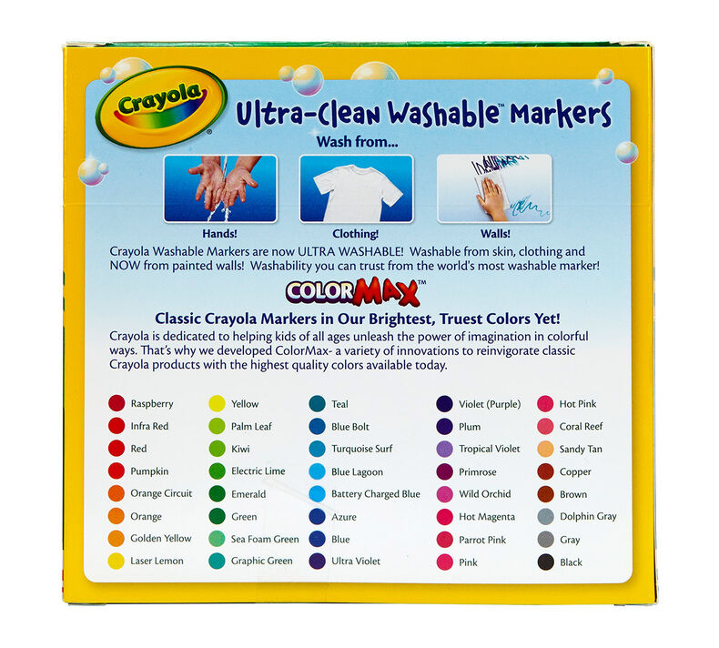 Crayola Ultra-Clean Washable Marker, Broad Line, 40 count