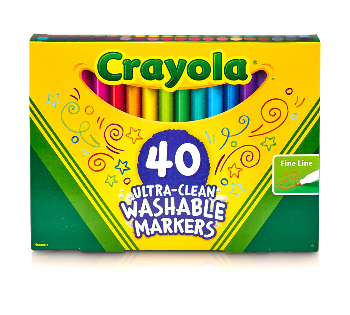 Crayola Ultra-Clean Washable Marker, Fine Line, 40 count