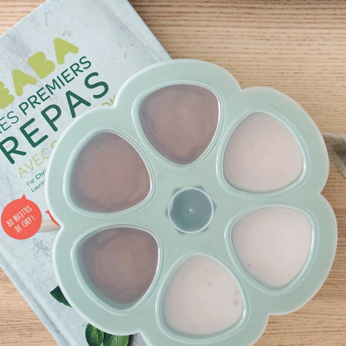 Beaba Silicone Multi-Portion Trays 6x90ml (Sage Green)