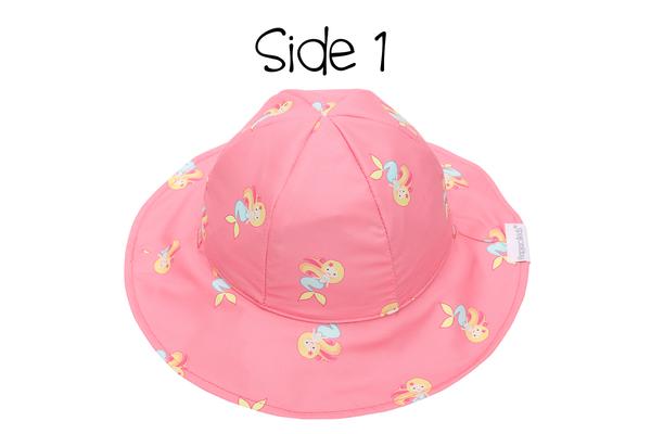 Flapjackkids UPF50 Baby/Toddler Reversible Sun Hat- Mermaid/Seahorse