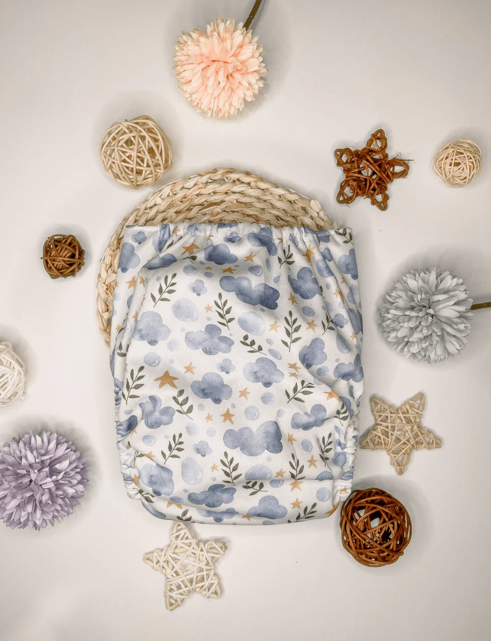 Meenie & Co. Single Gusset Cloth Diaper with Microfiber Reusable Insert