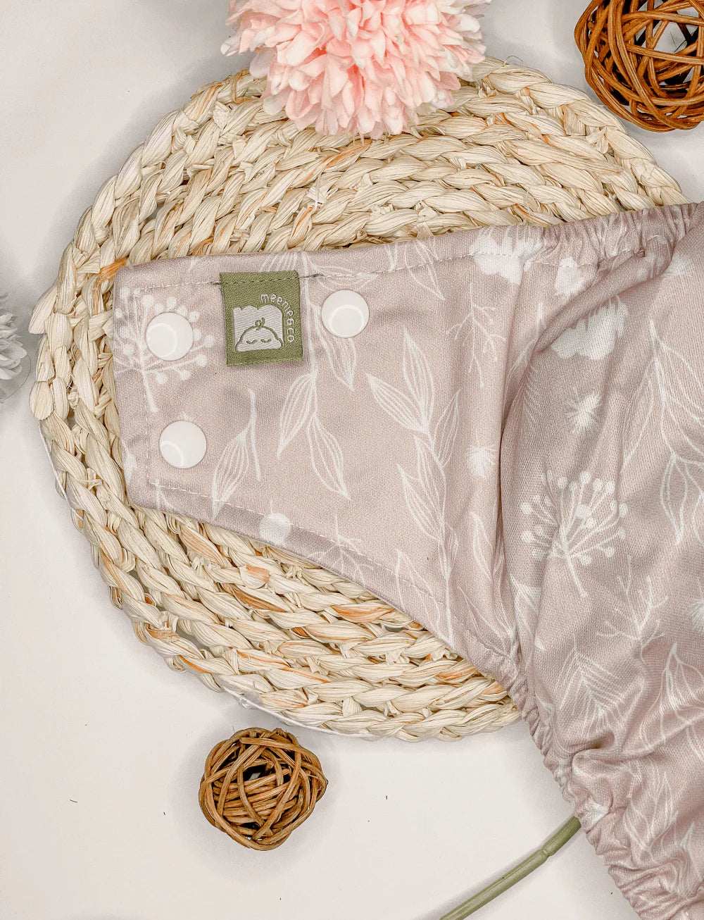 Meenie & Co. Double Gussets Cloth Diaper with Bamboo Charcoal Reusable Insert