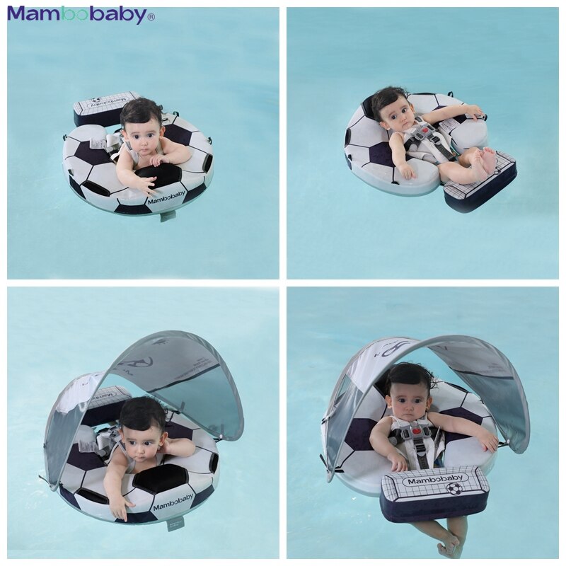 Mambobaby Air-Free Chest Type Floater with Canopy and Tail for 3-24 Months (Soccer)