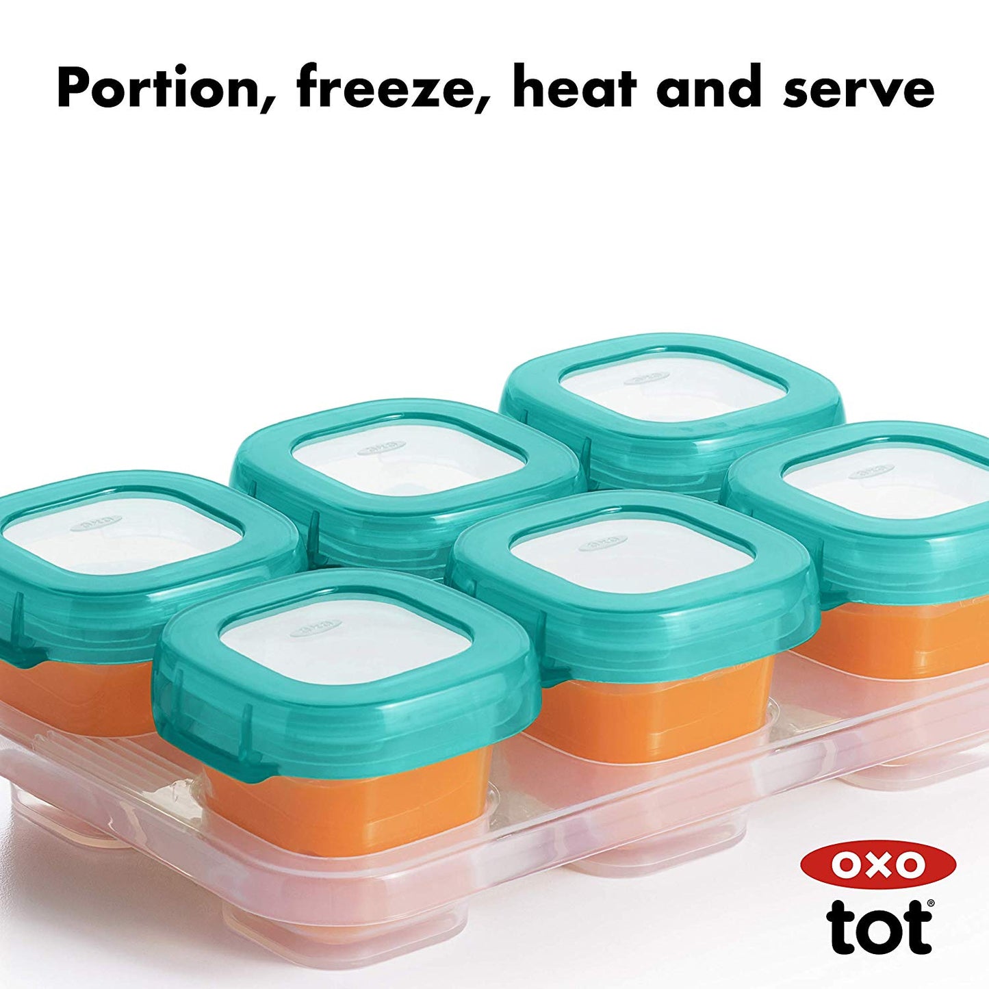 Oxo Tot Baby Blocks Freezer Storage Containers, 2 Oz (Opal)