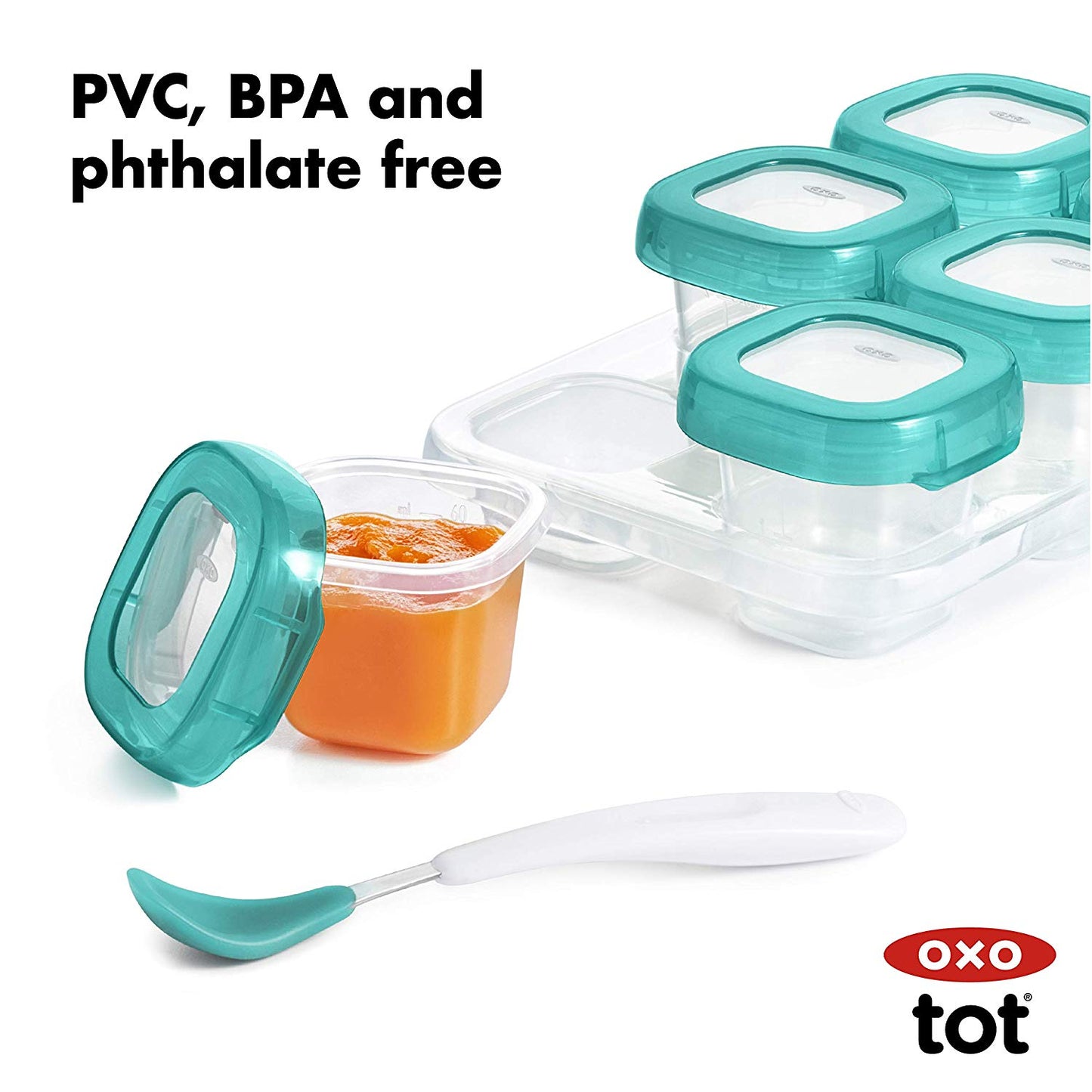 Oxo Tot Baby Blocks Freezer Storage Containers, 2 Oz (Opal)