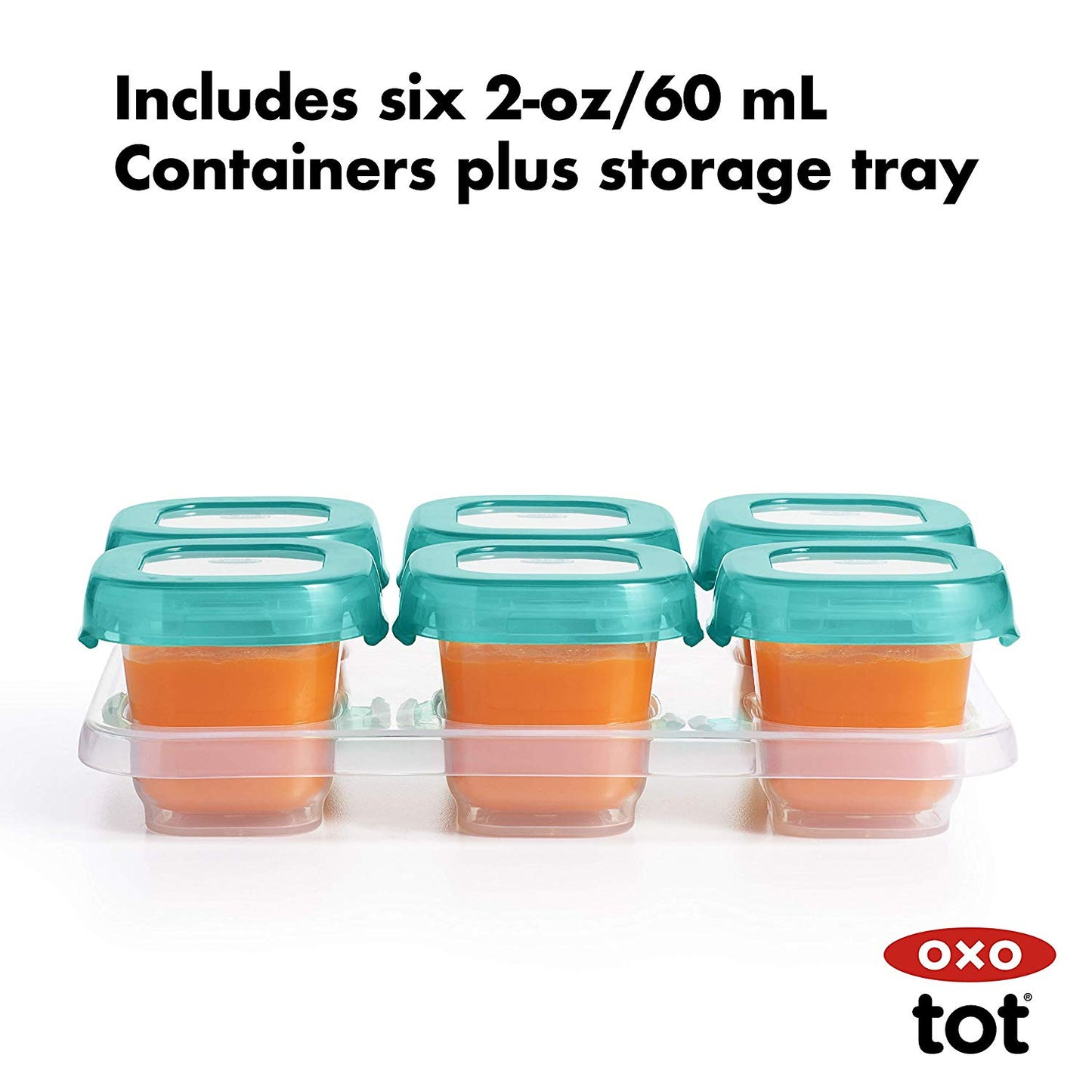 Oxo Tot Baby Blocks Freezer Storage Containers, 2 Oz (Opal)