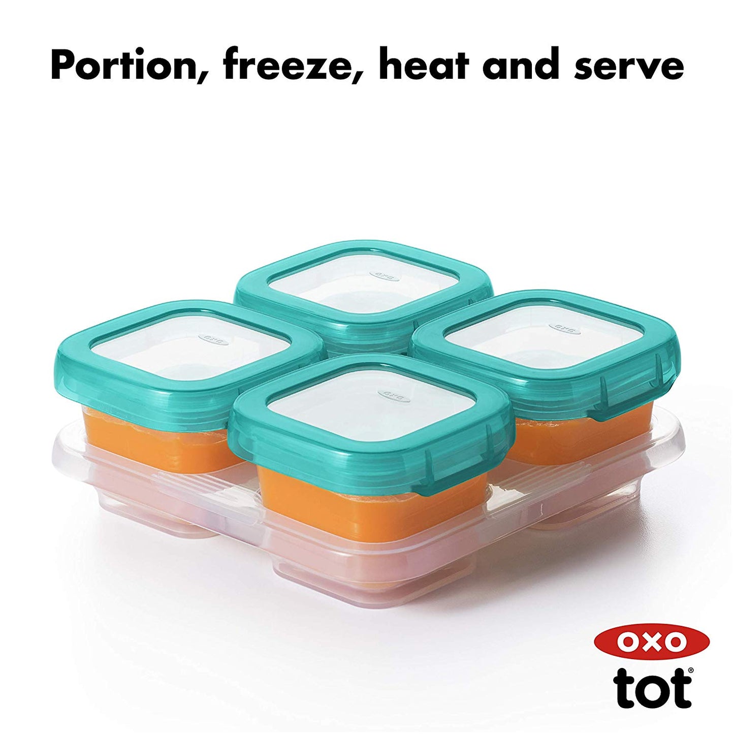 Oxo Tot Baby Blocks Freezer Storage Containers, 4oz (Opal)