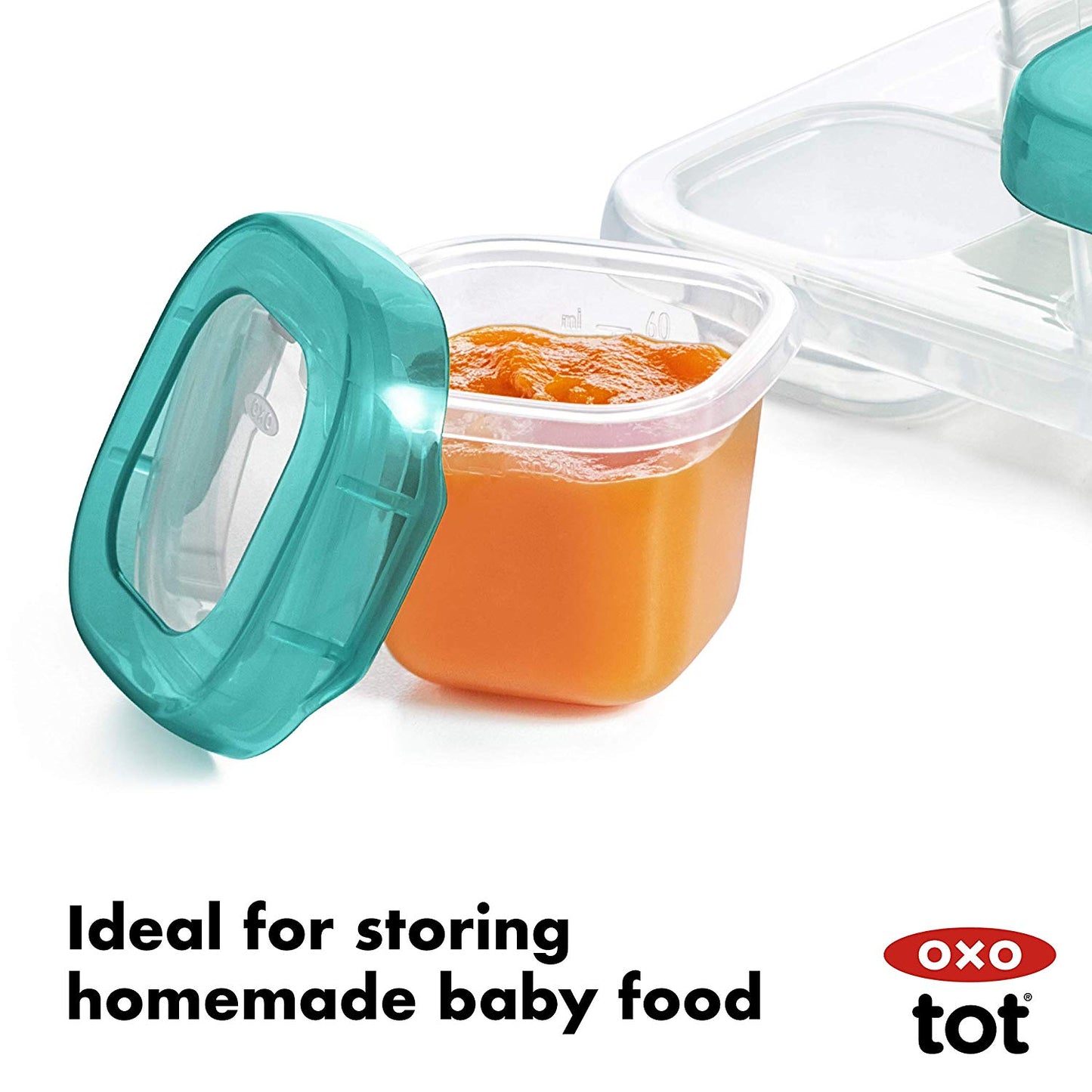 Oxo Tot Baby Blocks Freezer Storage Containers, 4oz (Opal)