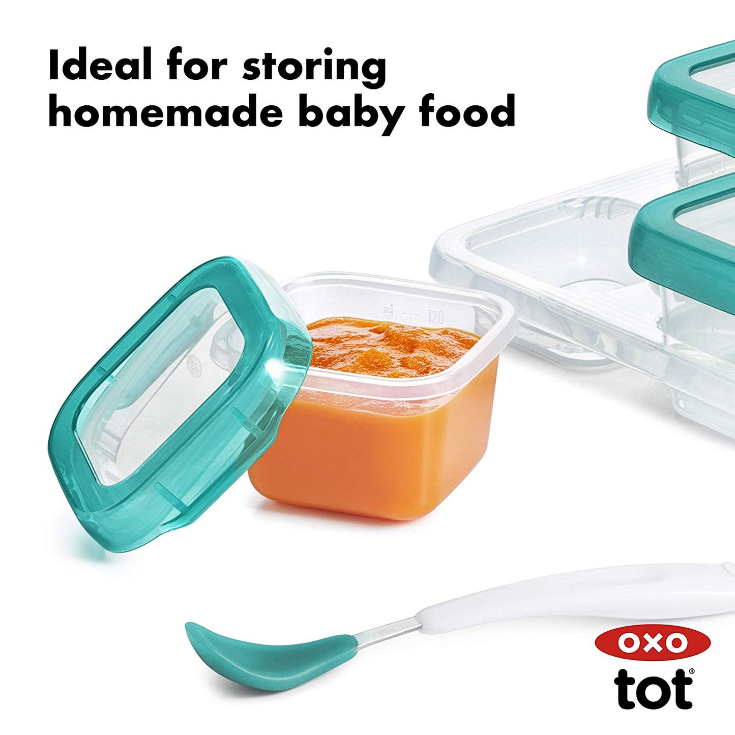 Oxo Tot Baby Blocks Freezer Storage Containers, 4oz (Opal)
