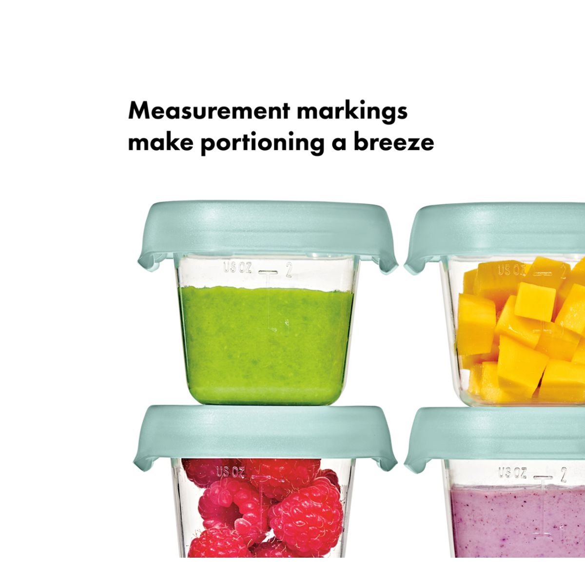 Oxo Tot Baby Blocks Freezer Storage Containers, 4oz (Opal)