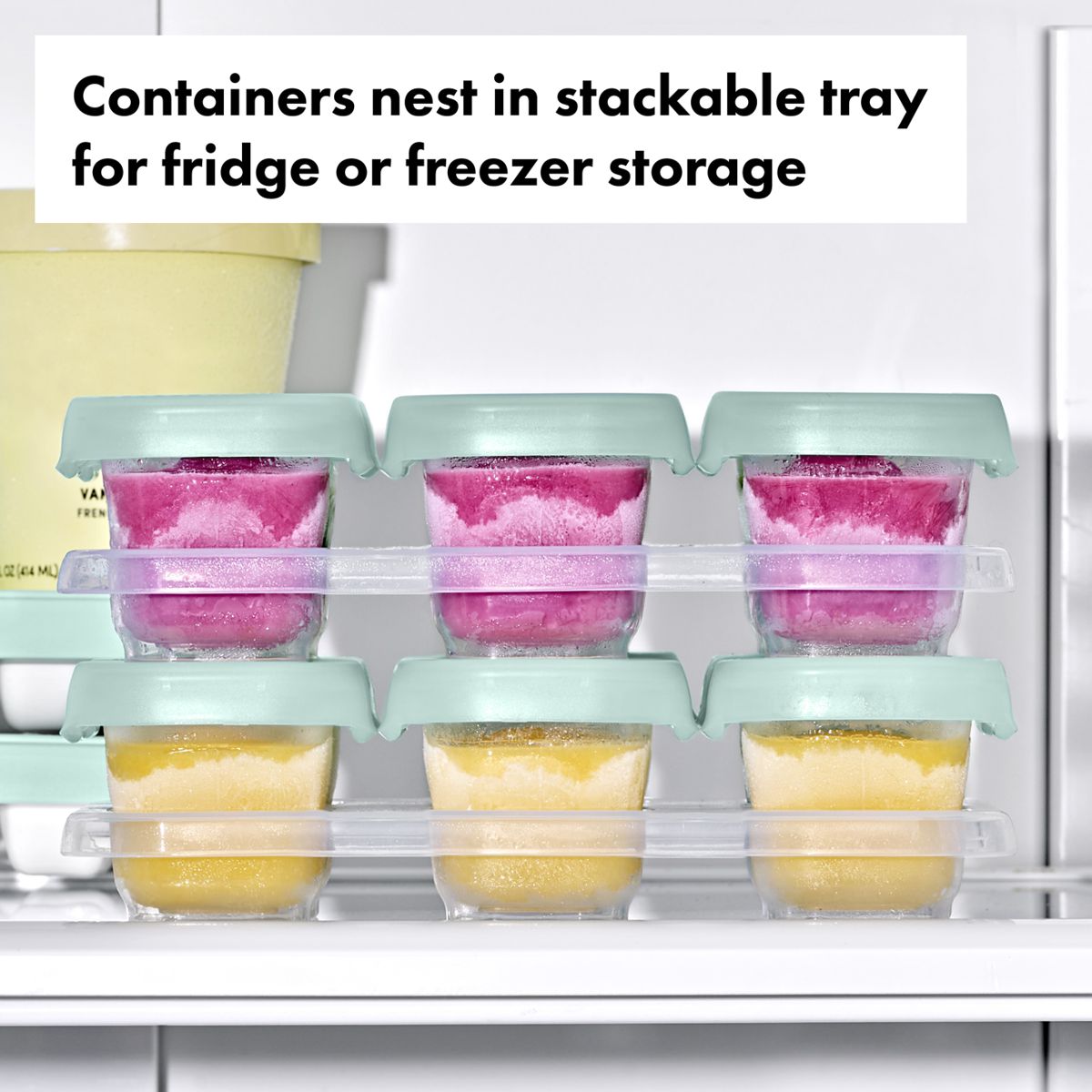 Oxo Tot Baby Blocks Freezer Storage Containers, 4oz (Opal)