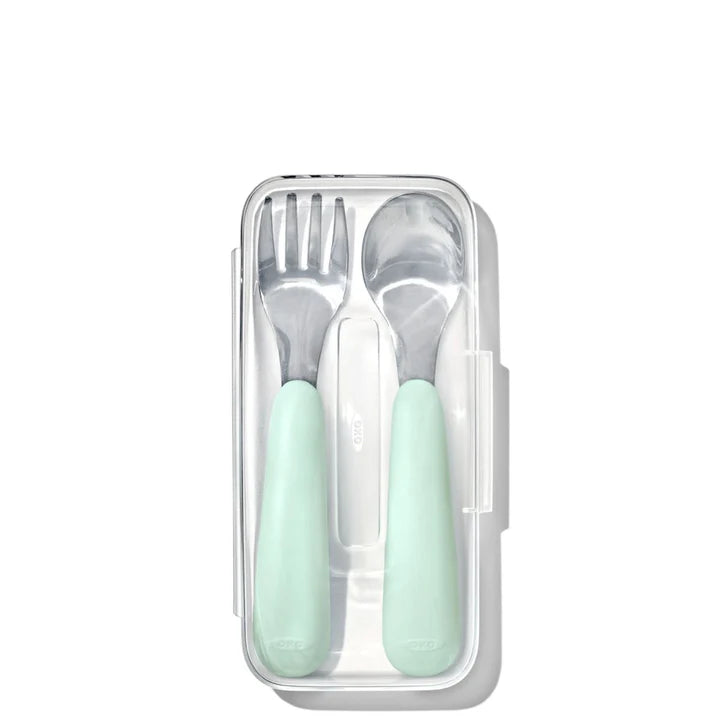 Oxo Tot On The Go Fork And Spoon Set With Travel Case