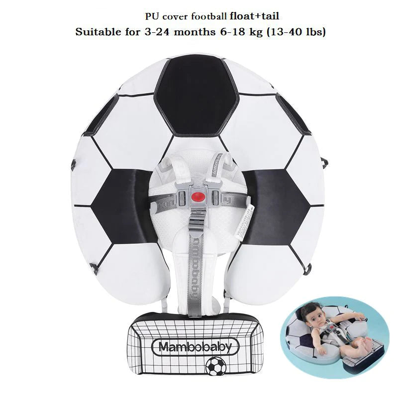 Mambobaby Air-Free Chest Type Floater with Canopy and Tail for 3-24 Months (Soccer)