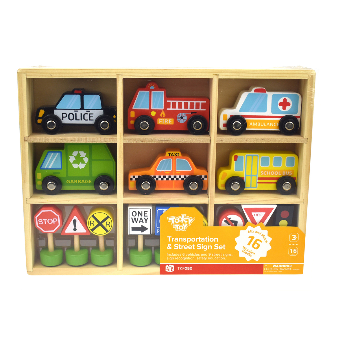 Tooky Toy Transportation & Street Sign Set