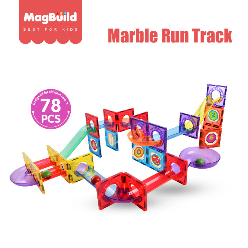 MagBuild Magnetic Tiles with Marble Run