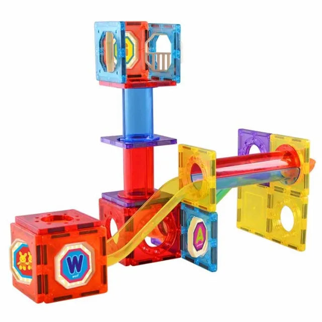 MagBuild Magnetic Tiles with Marble Run