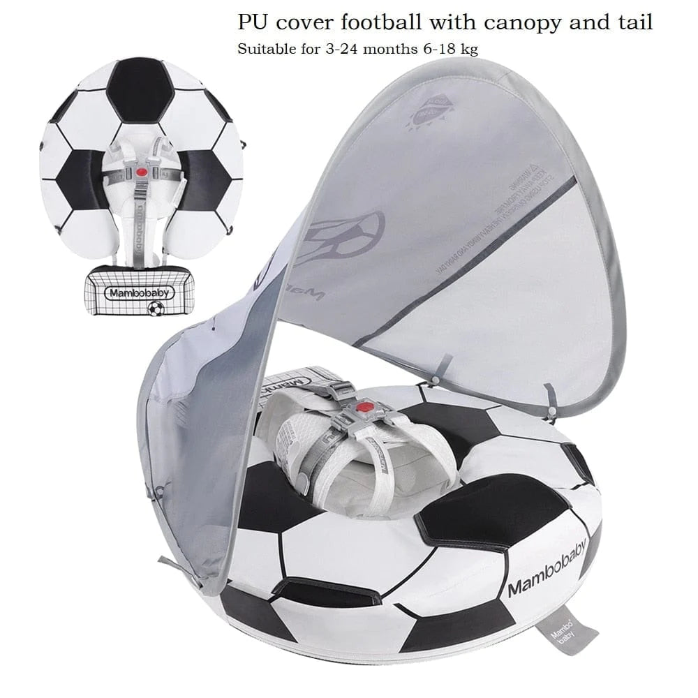 Mambobaby Air-Free Chest Type Floater with Canopy and Tail for 3-24 Months (Soccer)