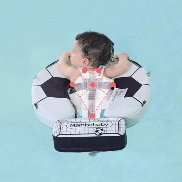Mambobaby Air-Free Chest Type Floater with Canopy and Tail for 3-24 Months (Soccer)