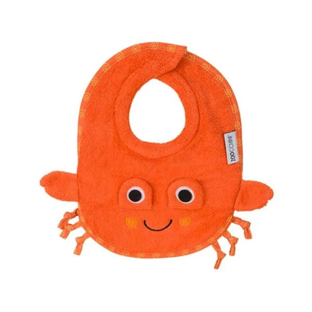 Zoocchini Baby Bundle: 100% Cotton Terry Hooded Towel & Bib (Hippo & Crab)