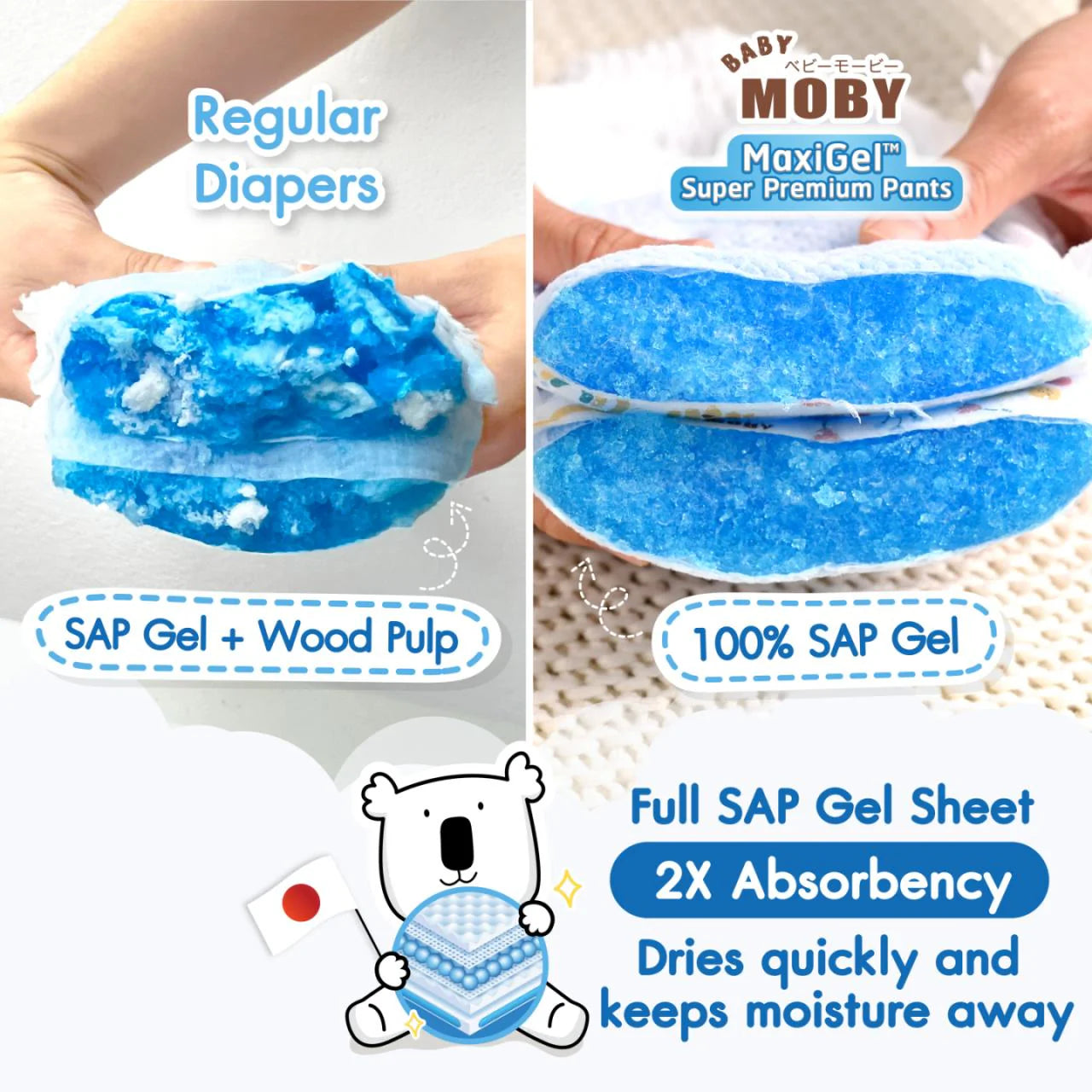 NEW! Baby Moby Chlorine Free Diaper Pants (XX Large)