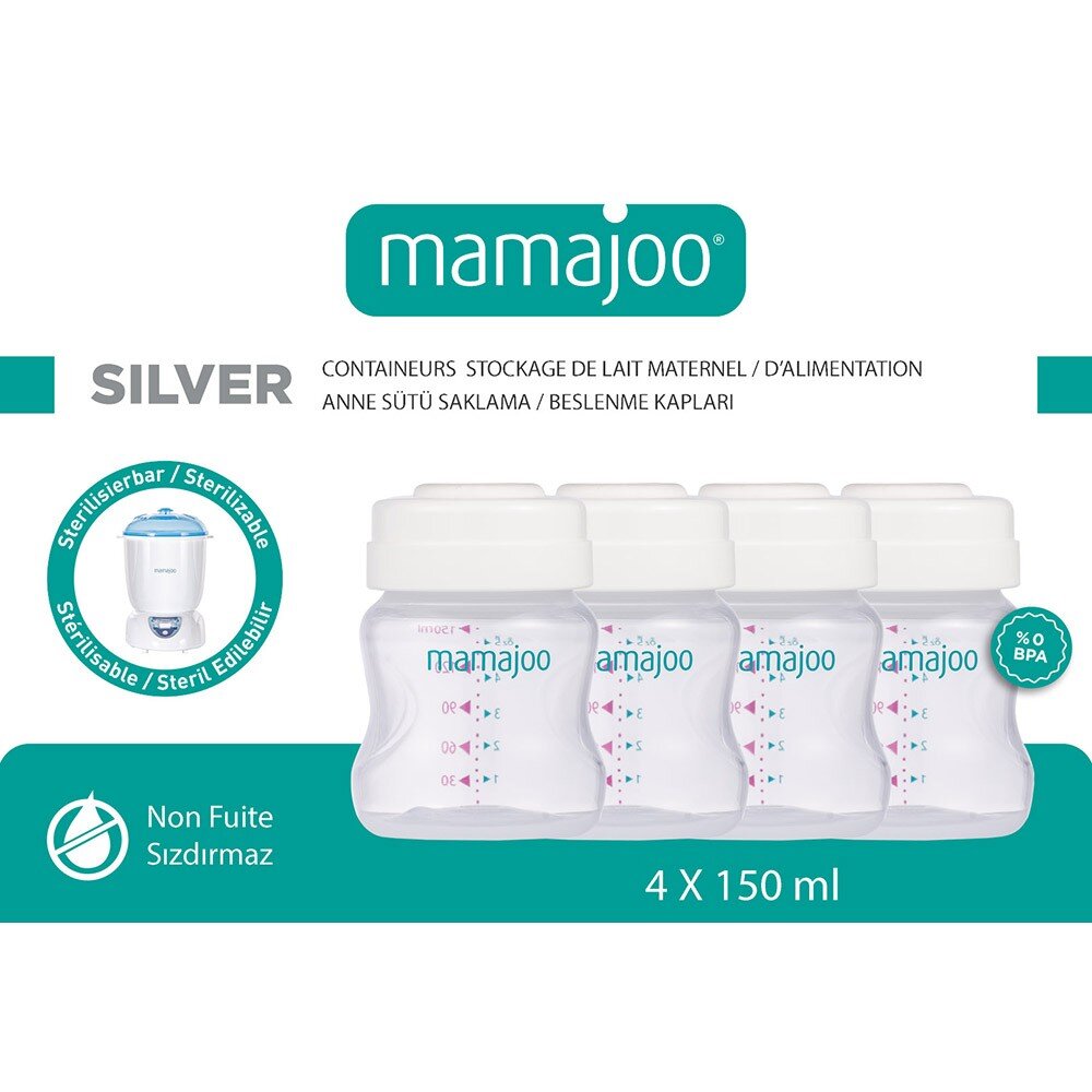 Mamajoo Breastmilk and Baby Food Containers 150ml (Pack of 4)