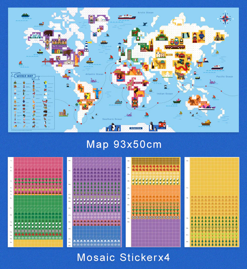 Mideer Poster Sticker - World Map