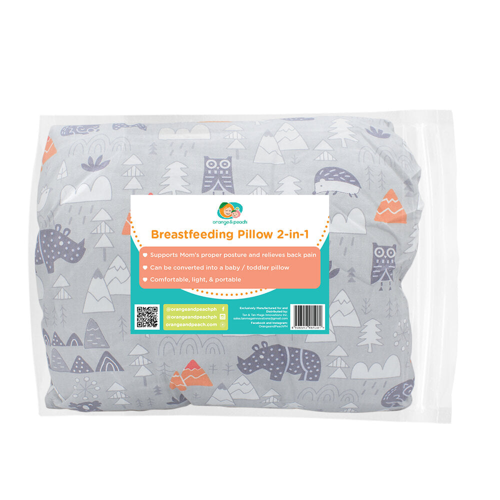 Orange & Peach 2-in-1 Breastfeeding Pillow (Baby and Kids Pillow)