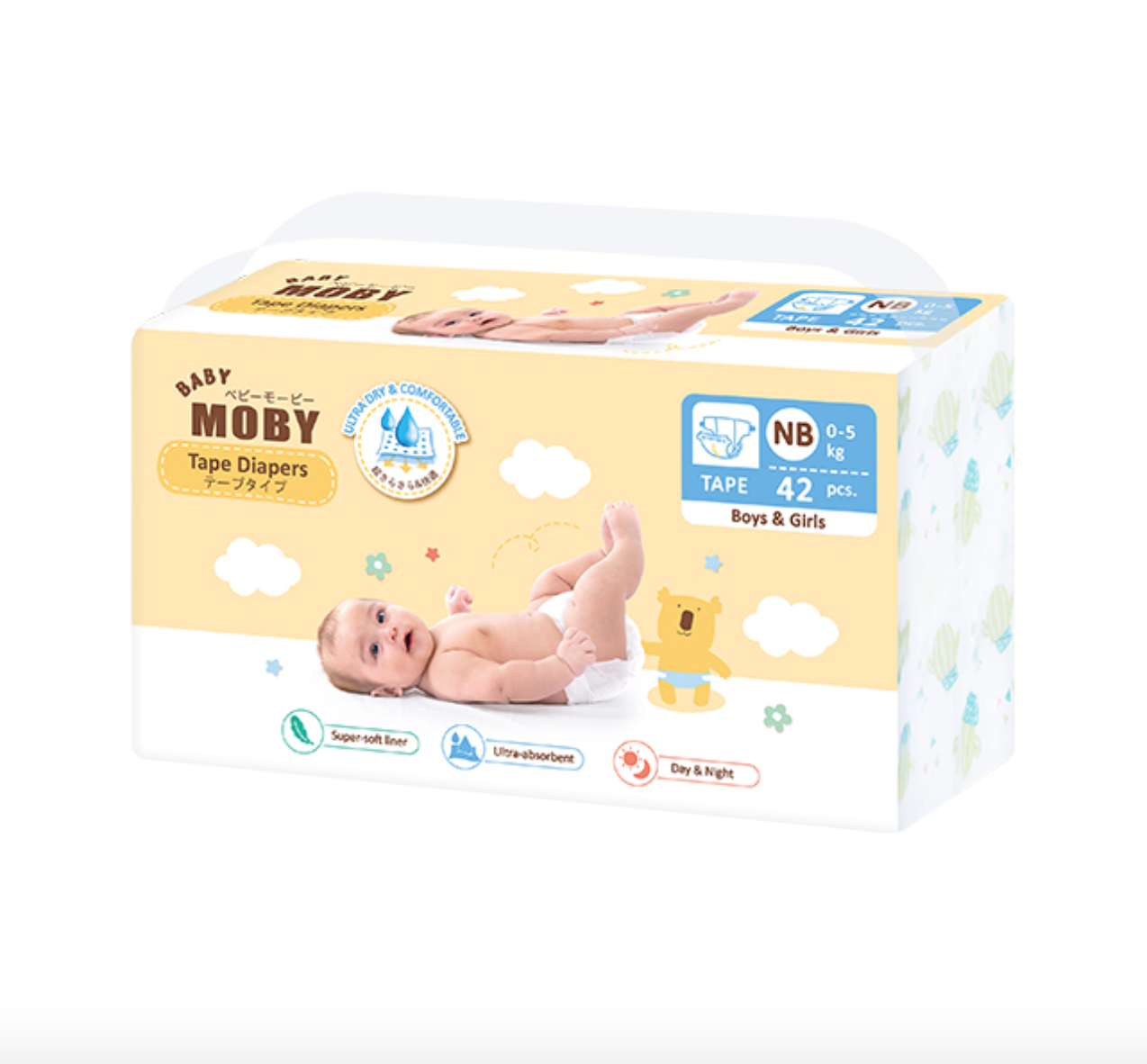 Baby Moby Tape Diaper (Newborn) - 42 pcs