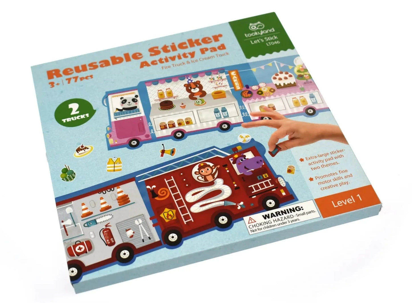 Tookyland Reusable Sticker (Fire Truck and Ice Cream Truck)
