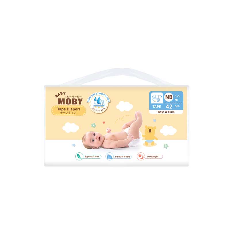 Baby Moby Tape Diaper (Newborn) - 42 pcs