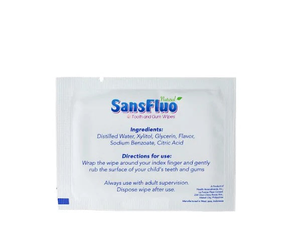 Sansfluo Natural Tooth & Gum Wipes (24 sachets)