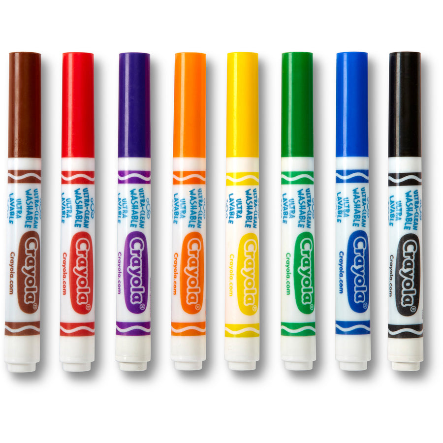 Crayola Ultra-Clean Washable Marker, Color Max, Broad Line - Bold Colors, 8ct