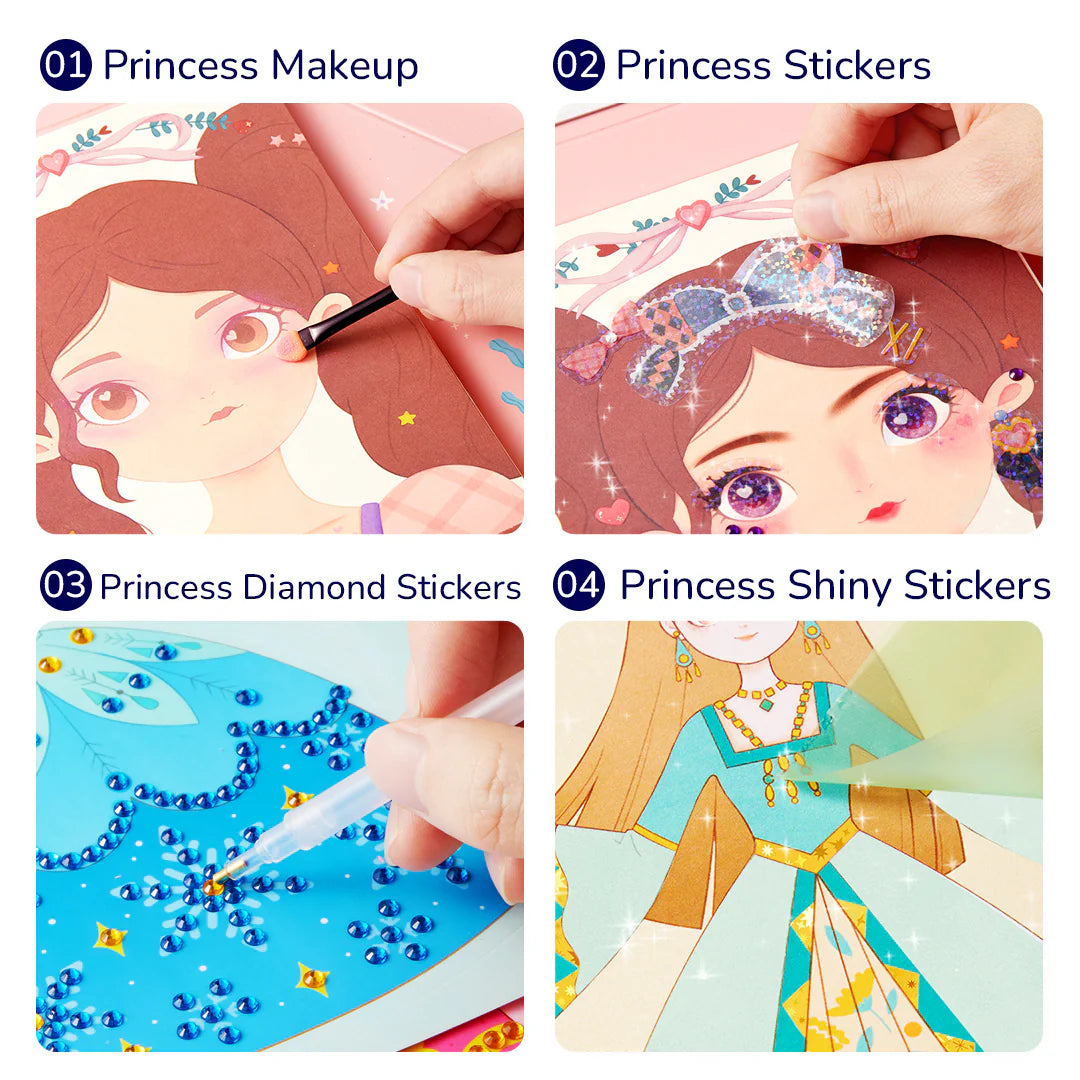 Mideer 3-in-1 Dress Up Game Set: Princess Fantasy Makeup