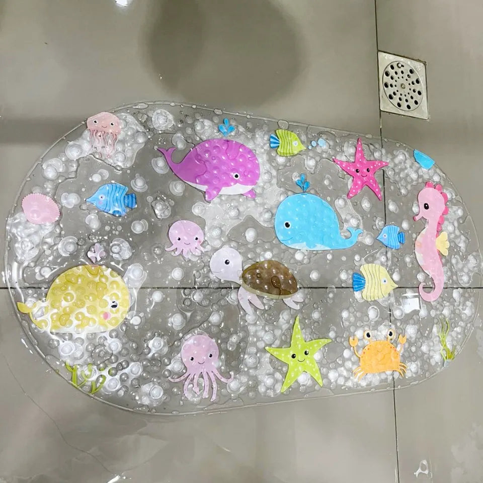 Nature to Nurture Under the Sea Full Grip Bath Mat (Transparent Clear)