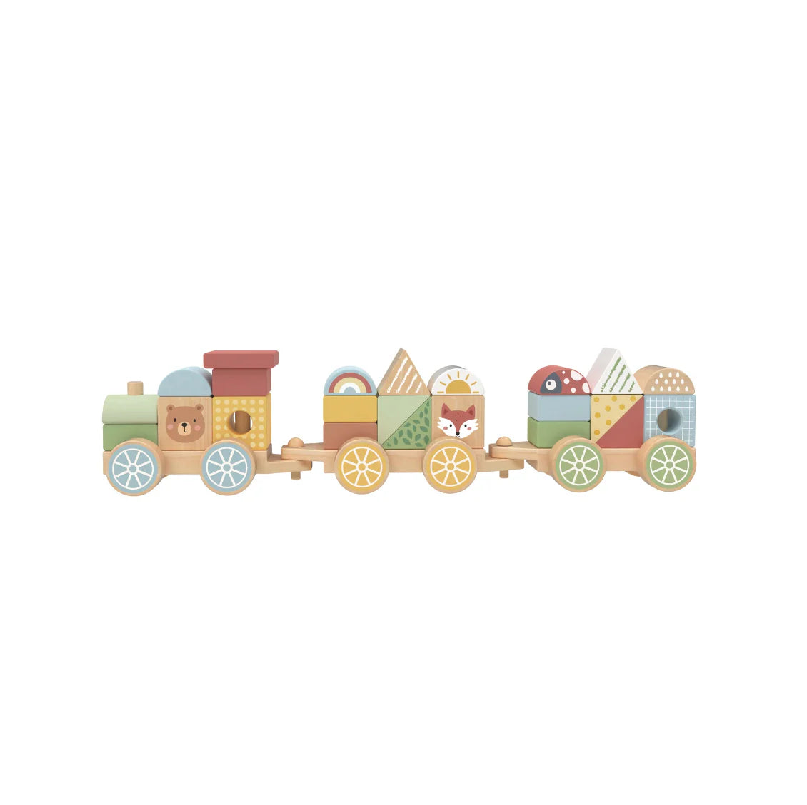 Tooky Toy Stacking Blocks Train - Forest Friends
