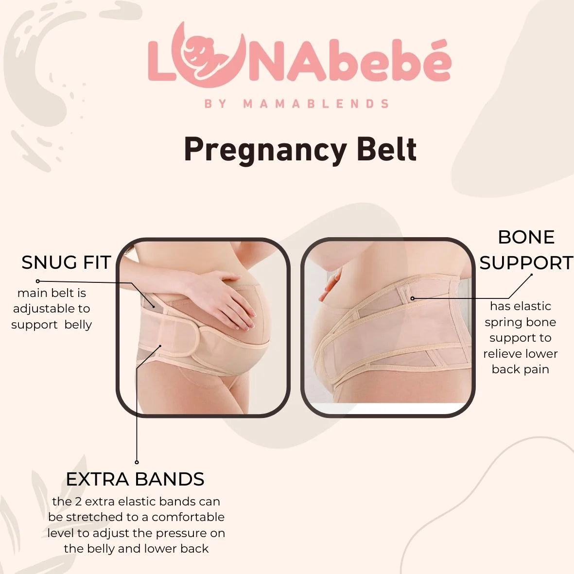 Lunabebe by Mama Blends Pregnancy Support Belt (Beige)