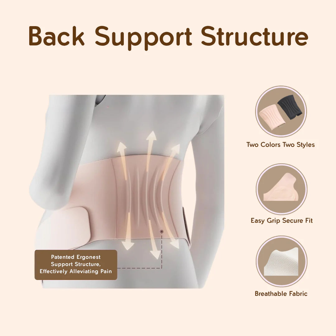 Lunabebe by Mama Blends Premium Seamless 2 in 1 Pregnancy Belly and Back Support (Beige)