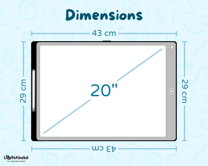 Lunabebe Jumbo Multi-Color LCD Writing Board - 20" Screen