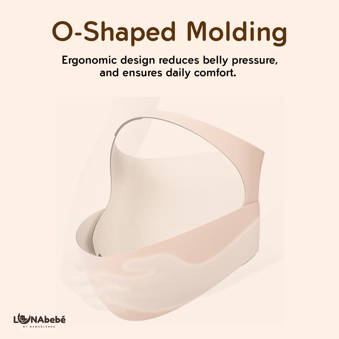 Lunabebe by Mama Blends Premium Seamless 2 in 1 Pregnancy Belly and Back Support (Beige)