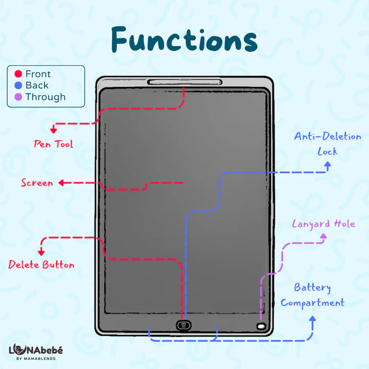 Lunabebe Jumbo Multi-Color LCD Writing Board - 20" Screen