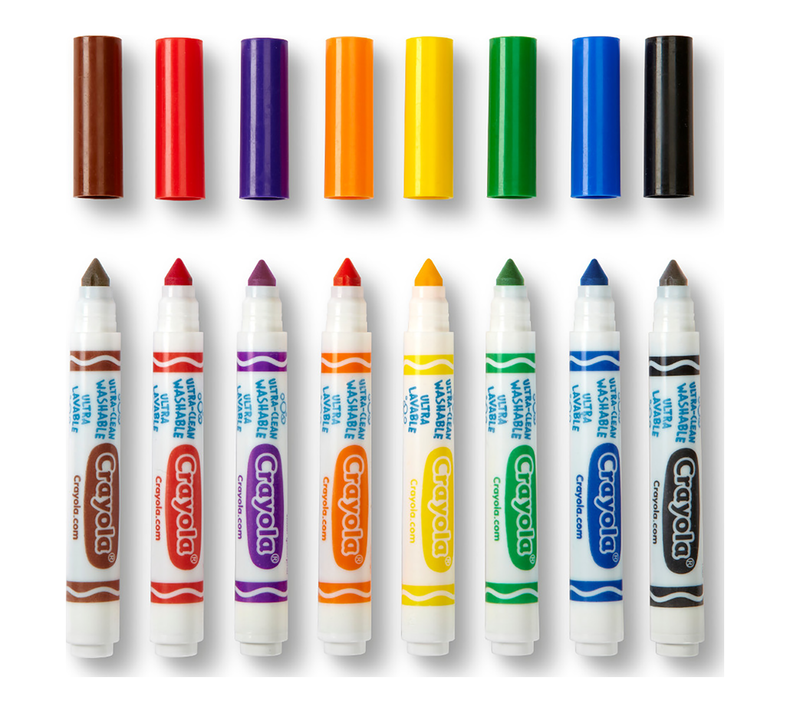 Crayola Ultra-Clean Washable Marker, Color Max, Broad Line - Bold Colors, 8ct