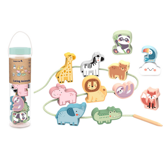 Tooky Toy Lacing Blocks - Animals