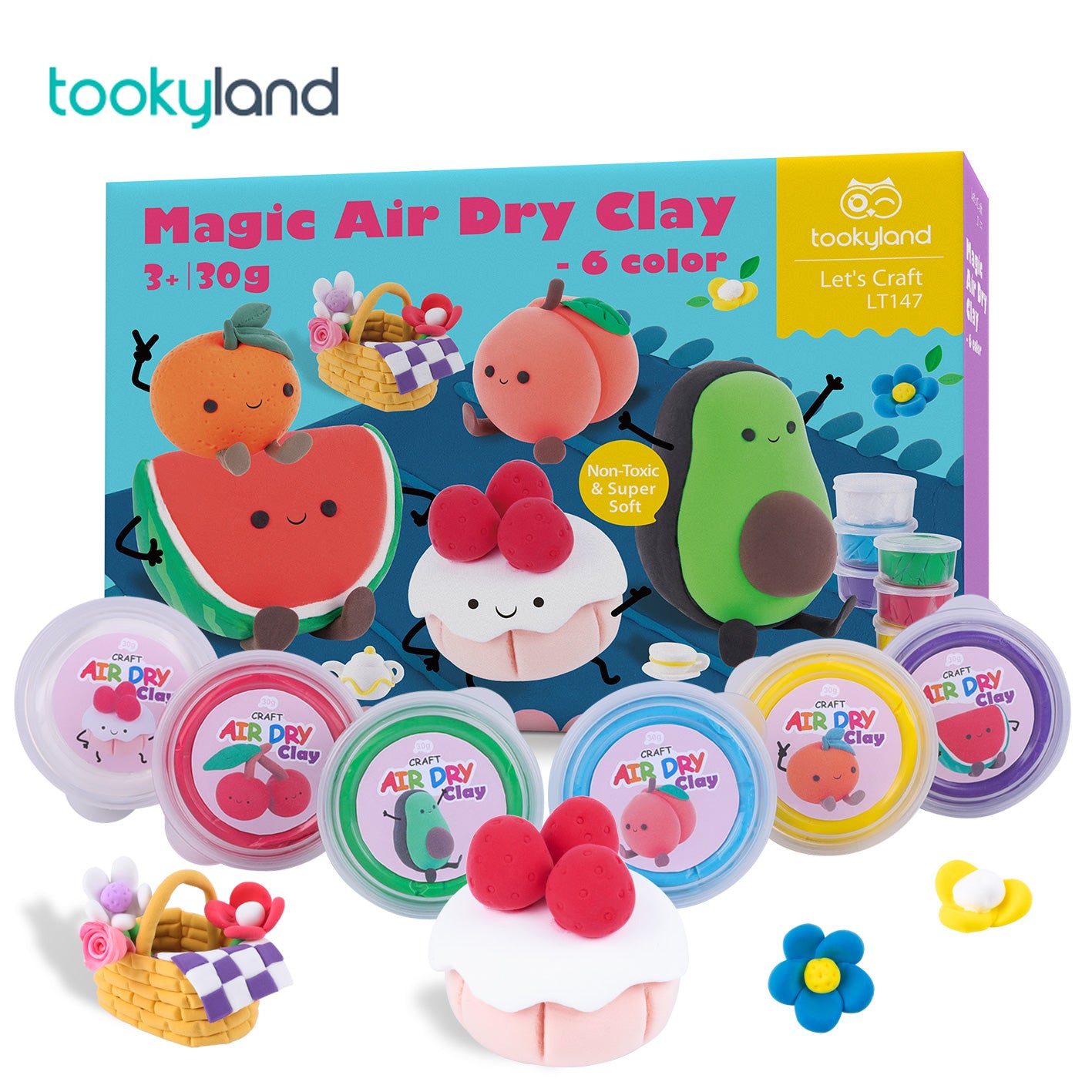 Tookyland Magic Air Dry Clay (6 Colors)