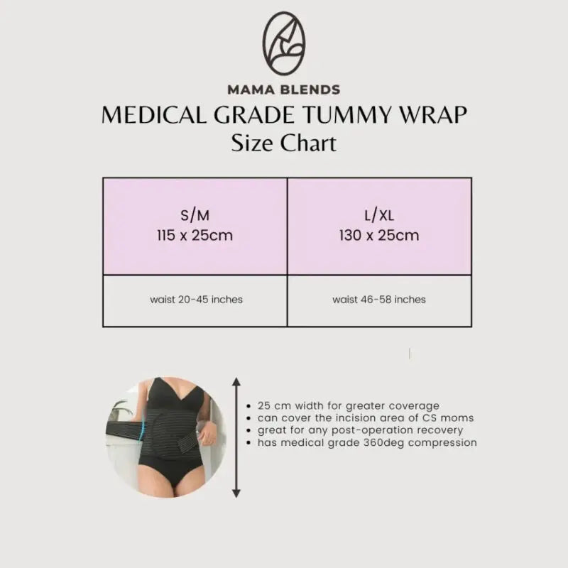 Lunabebe by Mama Blends Tummy Wrap Bamboo Support Binder (Small/Medium)