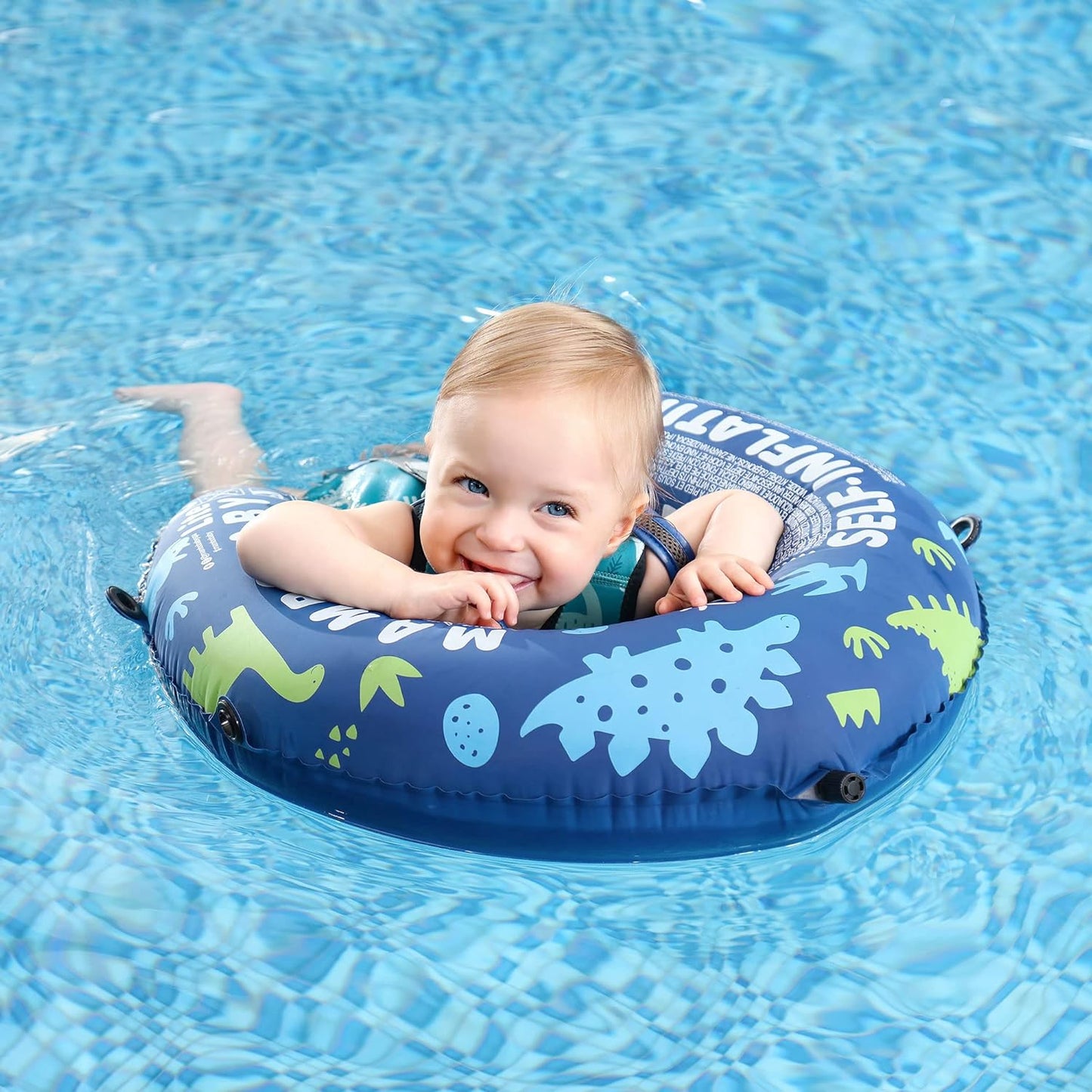 Mambobaby Self-Inflating Baby Swim Float with Canopy