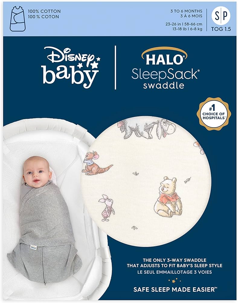 Halo SleepSack Swaddle, Winnie (Newborn: 0-3 months)