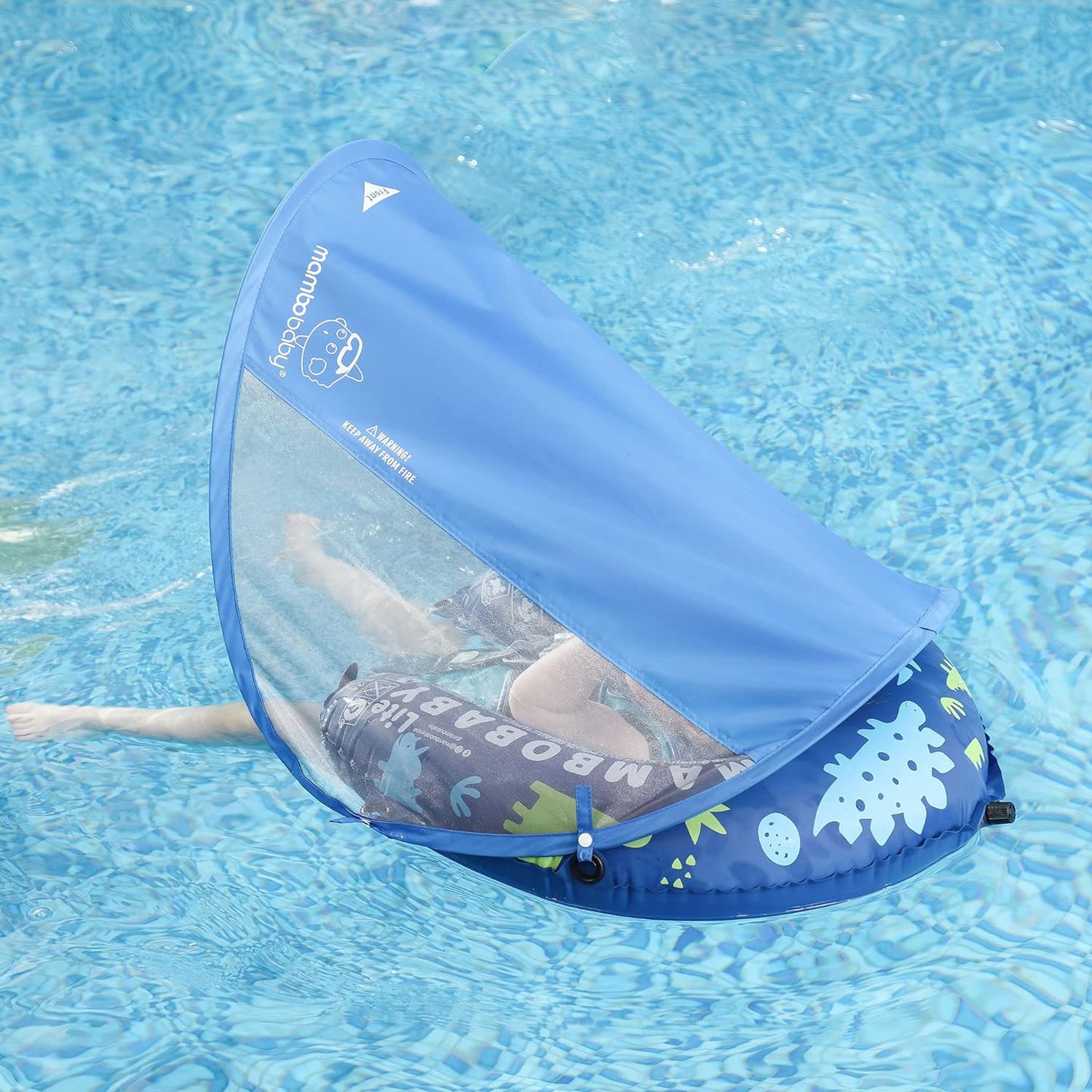 Mambobaby Self-Inflating Baby Swim Float with Canopy