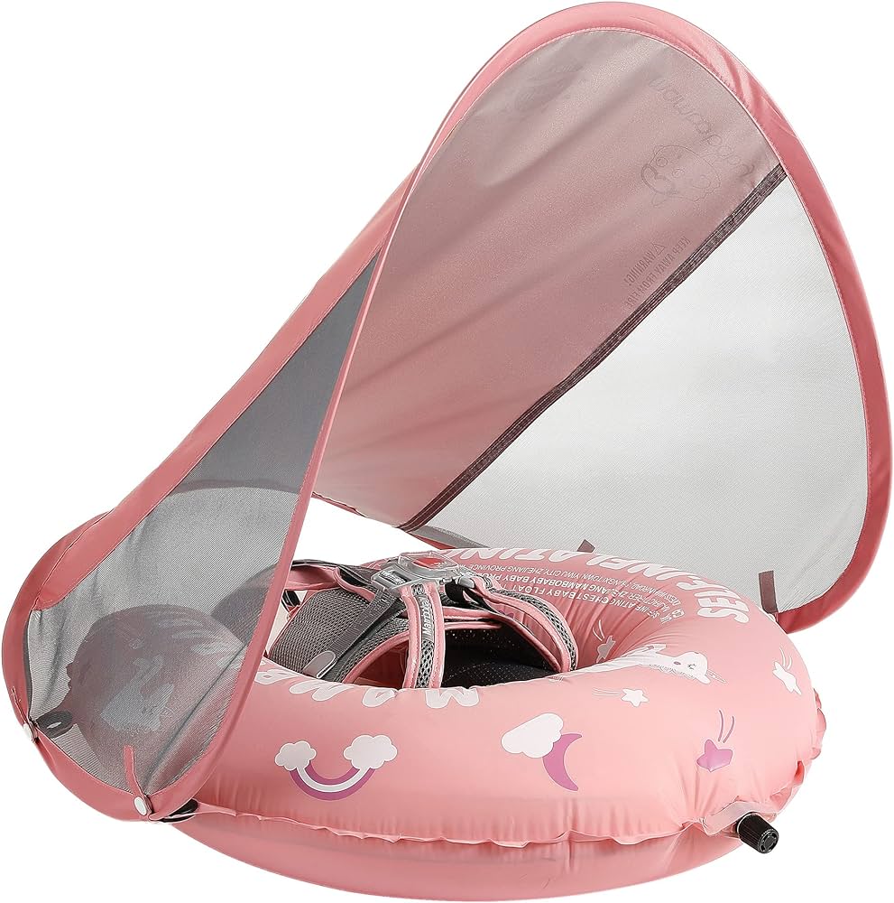 Mambobaby Self-Inflating Baby Swim Float with Canopy