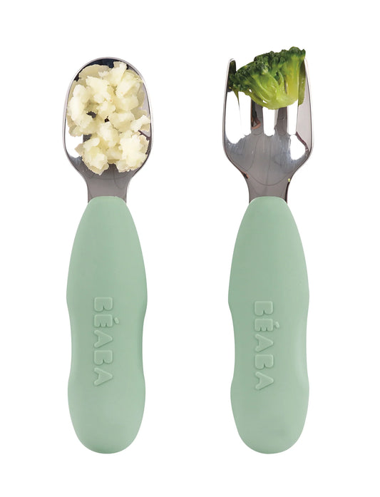Beaba Set of 2 Stainless Steel Training Pre-Cutlery