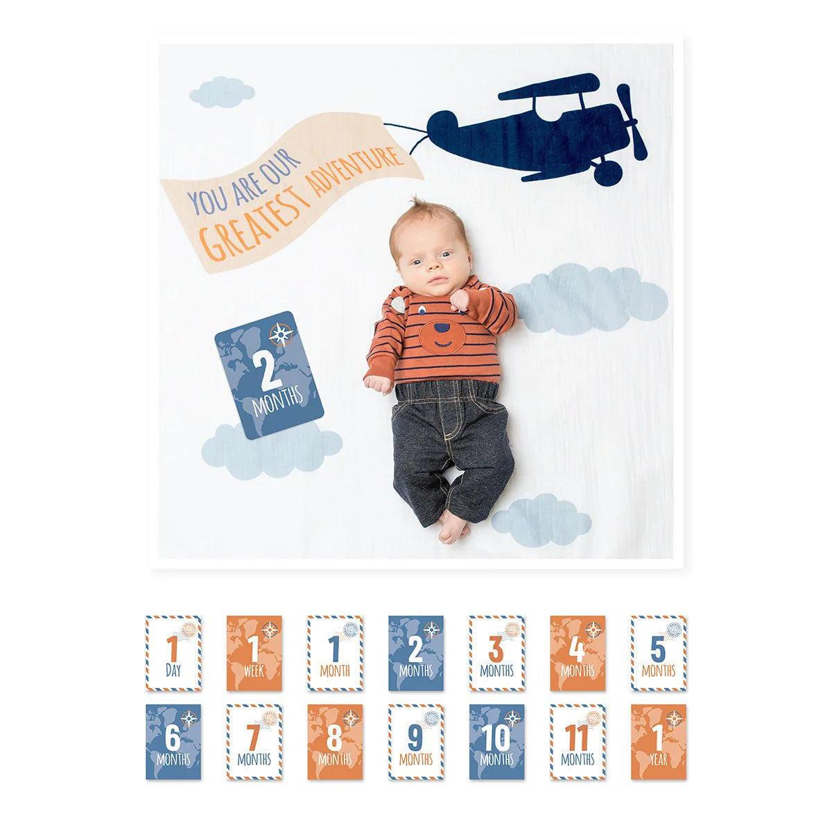 Lulujo Milestone Blanket & Cards Set